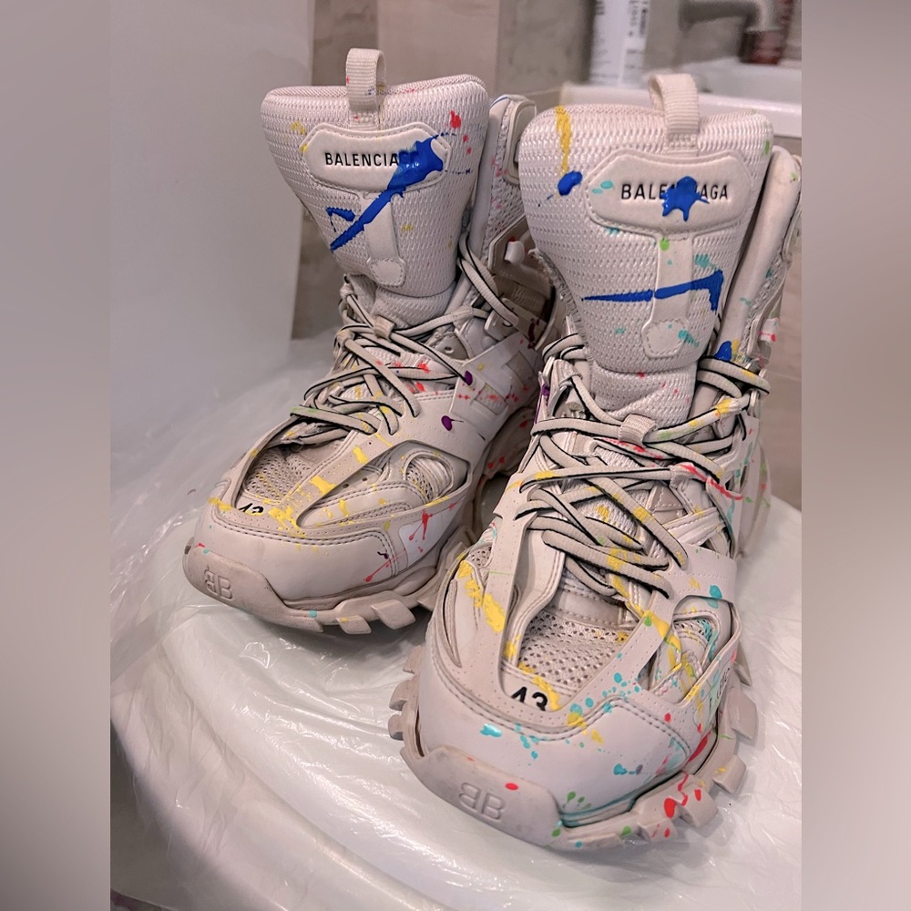 Men’s Balenciaga Track Boot (Custom 90s  Paint Spatter) size 43